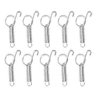 20 st metallfingerfjäderlåskrok för att säkra burdörrar för trådkaninburar, kaniner, hamstrar, ekorrar, fåglar, silver