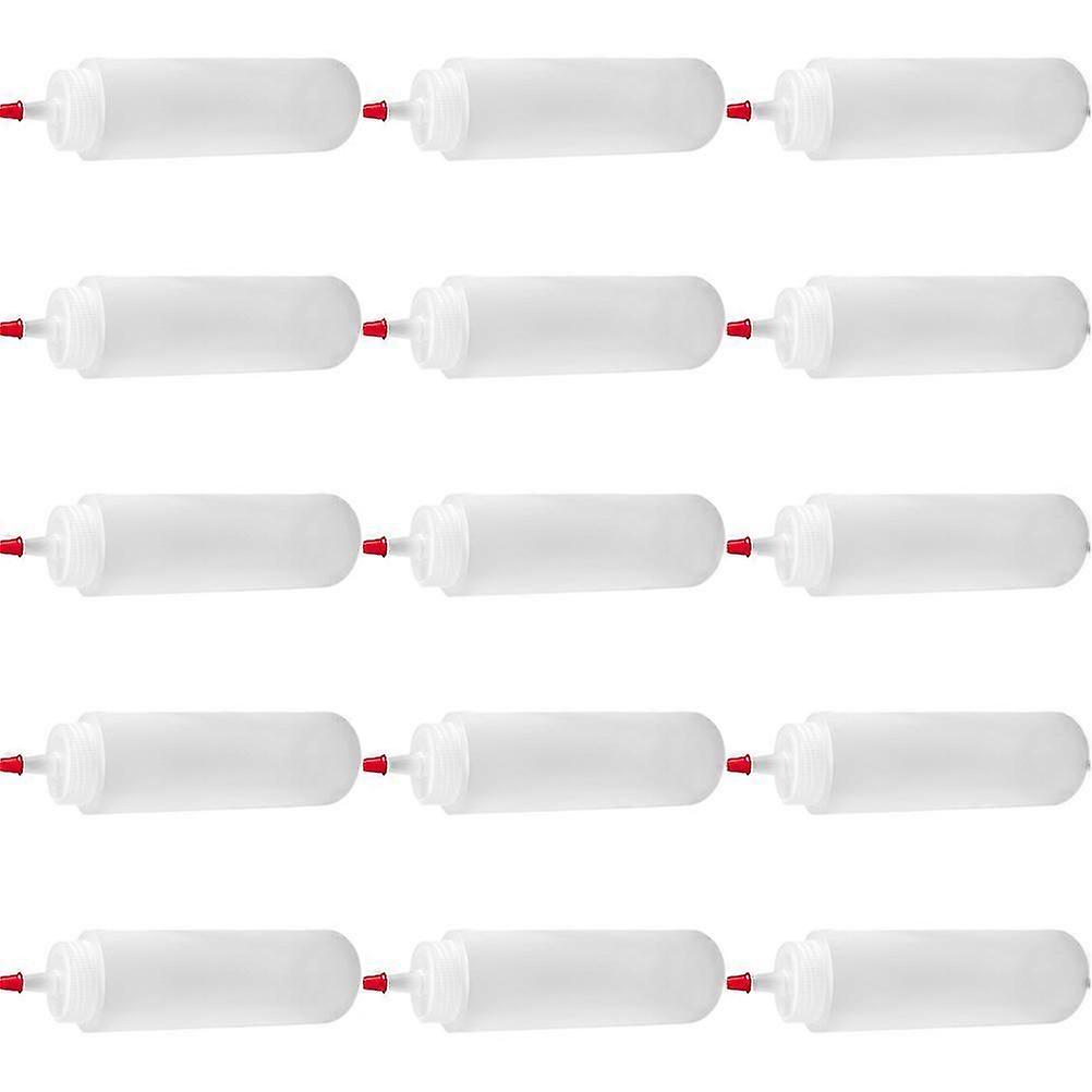 Condiment Squeeze Bottles, White ABS, 15Pcs, For Kitchen Use