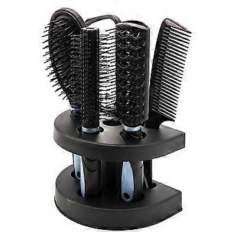 5Pcs Hair Brushes and Combs Set with Mirror Hair Care Massage Professional Hairbrush Sweet Gift for Women Ladies Girls Long Short Curly Straight Hair 