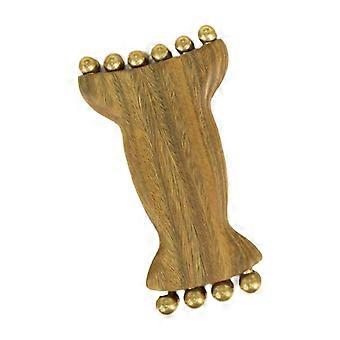 Outil de massage à billes en bois et métal, rouleau facial en laiton pour la mâchoire