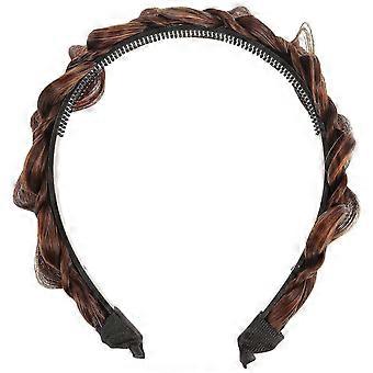 Hair Accessory for Women Light Brown Resin Braided Hair Hoops for Decoration with Natural Look