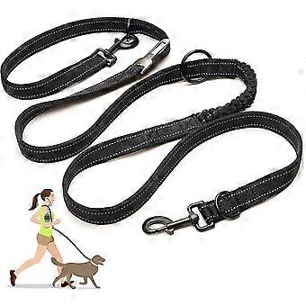 Hands Free Dog Leash Multifunction Dog Training Leash Reflective Adjustable Nylon Bungee Leash Double Leash for Small Medium&Large Dogs(L) - L( Length