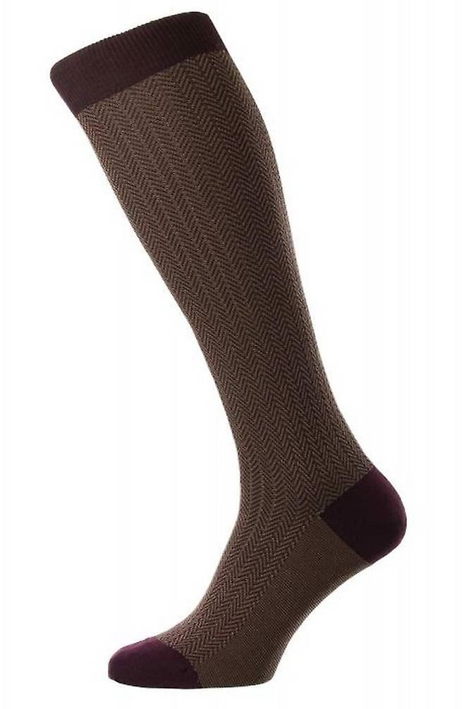 Pantherella Fabian Cotton Fil D'Ecosse Over the Calf Socks - Burgundy