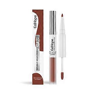 Doppelseitiger Essence Lipliner Lip Glaze Pen Zwei-in-Eins-Lipliner Lip Glaze Spiegel Wasserleichter weiblicher Lippenstift Lipgloss Schwarzer Kaffeetrüffel