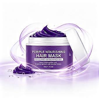 Anti-Brass Purple Hair Mask, Blonde Shade Neutralizing Treatment, Daily Moisturizing Silky Hair Care Mask For Dry Damaged Hair, 30g