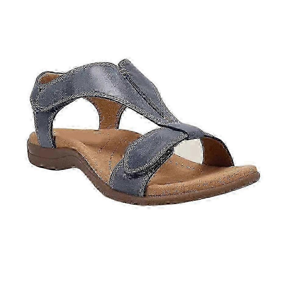 Women's PU Strappy Sandals Breathable Open Toe Hook & Loop Closure Comcompatible withtable Shoes