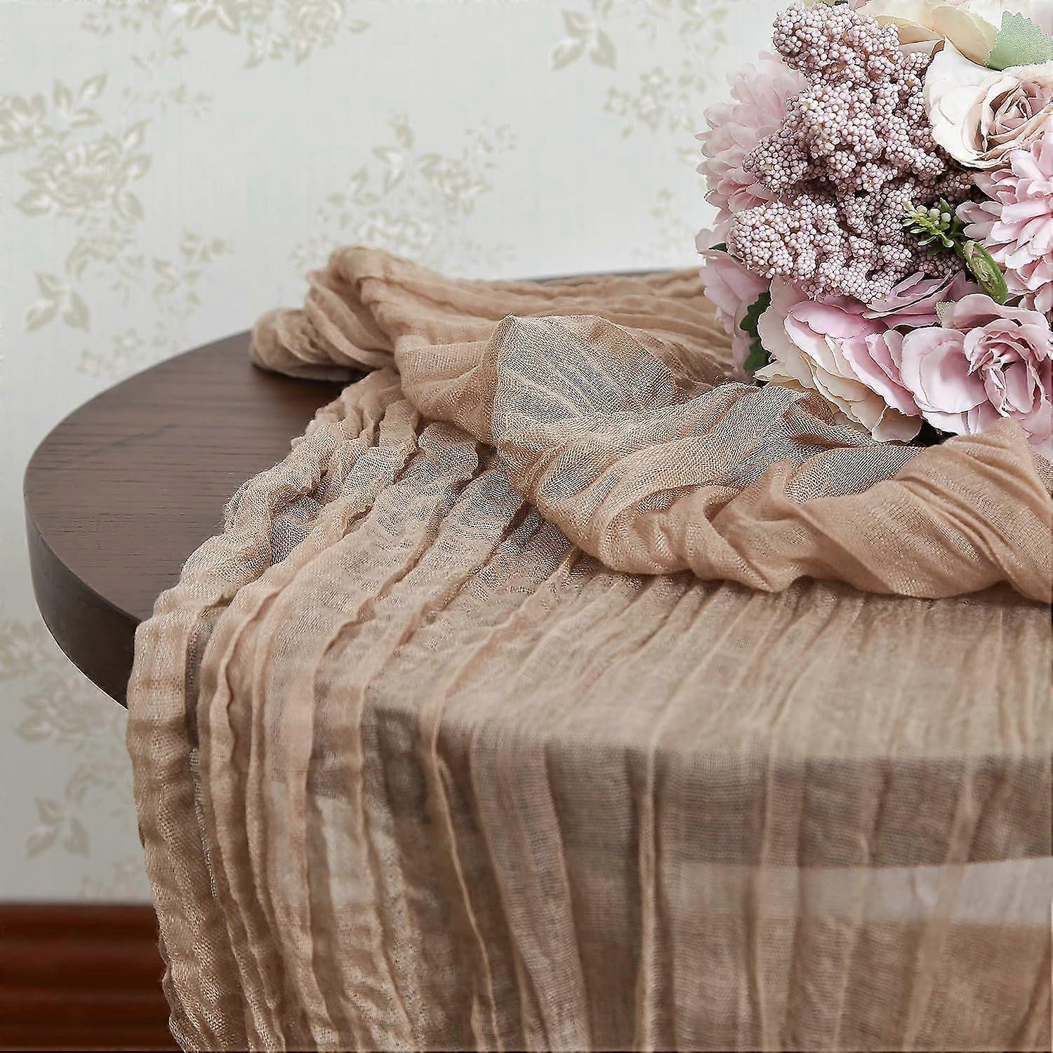 Sand Cheesecloth Table Runner - Rustic Wedding Table Runner for Boho