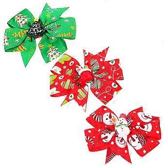 Xmas Dog Bows for Decor with 3Pcs Small Dog Hair Accessories