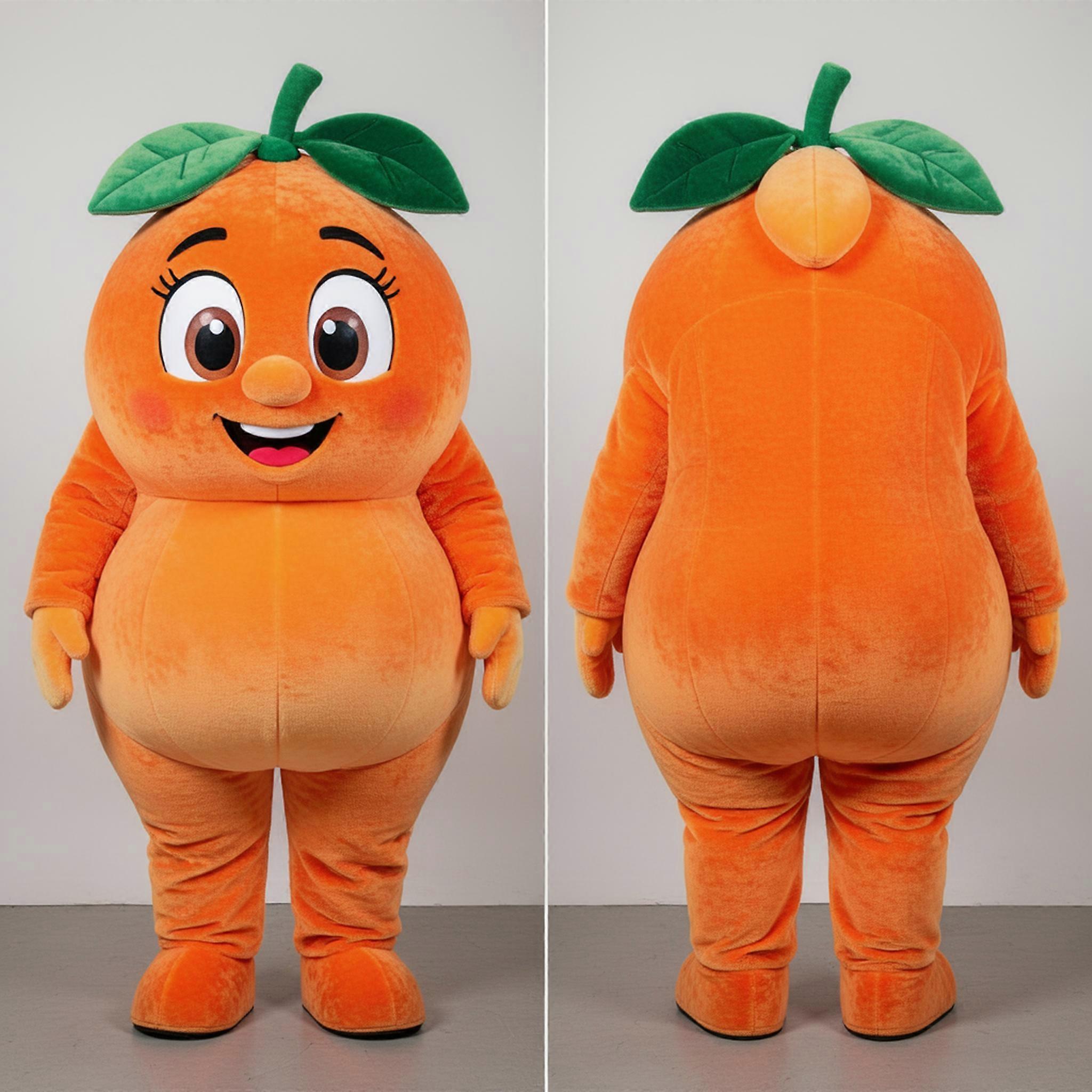 MASTICOT Rust Orange Cartoon Grapefruit Mascot