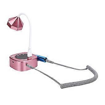 2 in 1 Goose Neck Nail Light with 9 LED Lights Adjustable Angle Portable Nail Drill Machine Pink