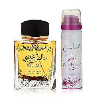 Lattafa Pure Oudi Eau De Parfum 100ml Spray Desodorante 50ml Spray