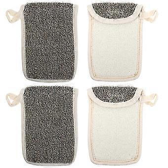 Black Linen Soap Bag for Storage 4Pcs Exfoliating Soap Savers Pouch