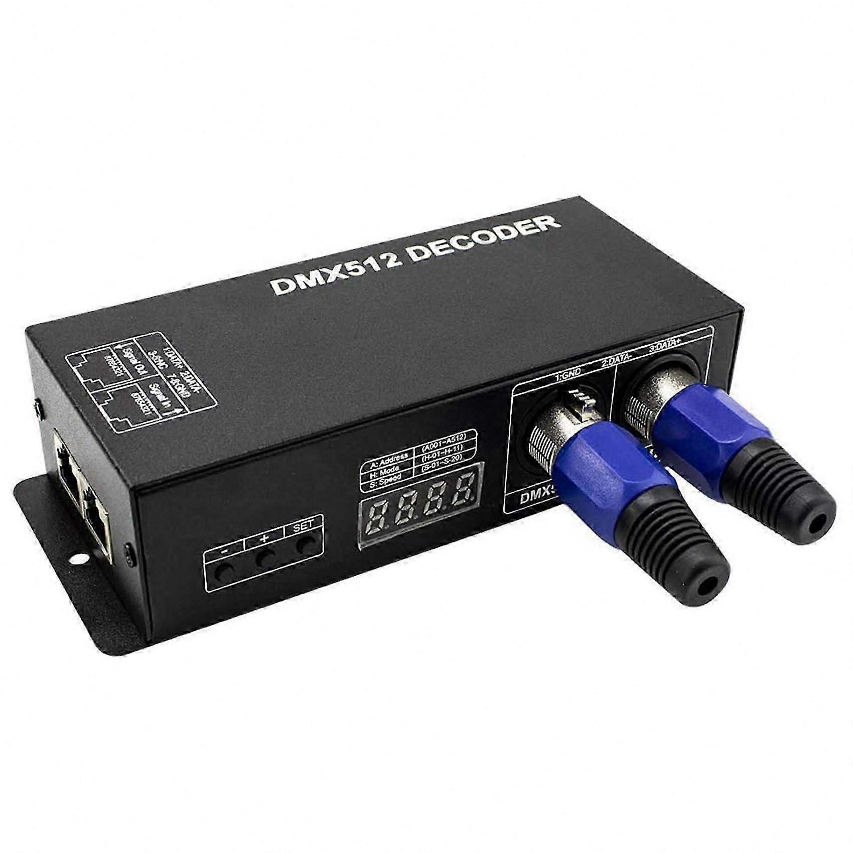 DMX 512 LED Controller High Power Decoder Dimmer Driver DC12V-24V for RGB Strip Light