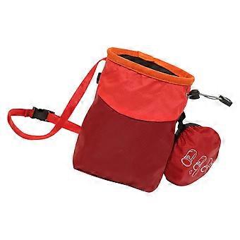 Chalk Climbing Grip Bag for Rock Climbing, Grip Holder with Waist Belt, Cord Top and Fabric Body Design for Daily Gym Use  Red