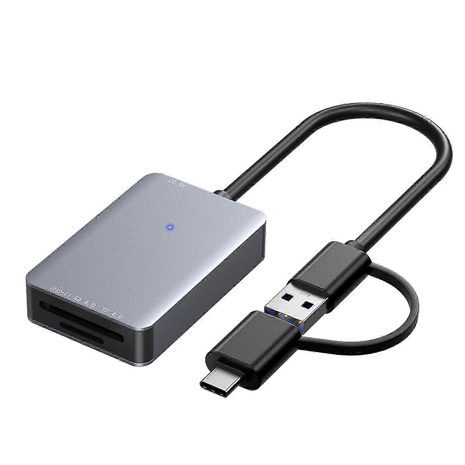 SD4.0 Card Reader, 2 in 1 USB&Type C Memory Card Reader for Laptop PC Tablets,Support SD4.0 MicroSD4.0 SDXC