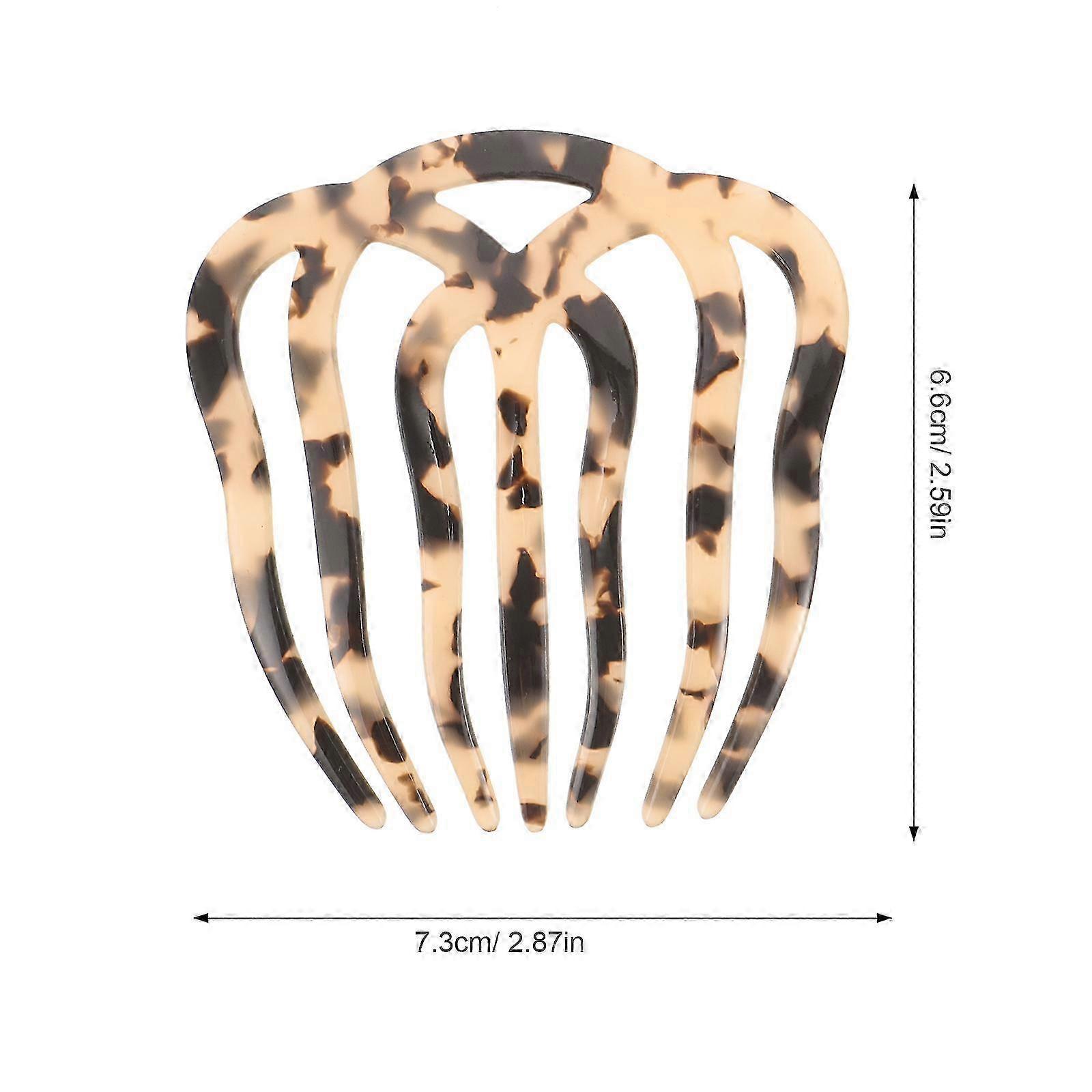 2 Pcs Multipurpose Combs Hair Clips Creative Seven-tooth Combs (Leopard)