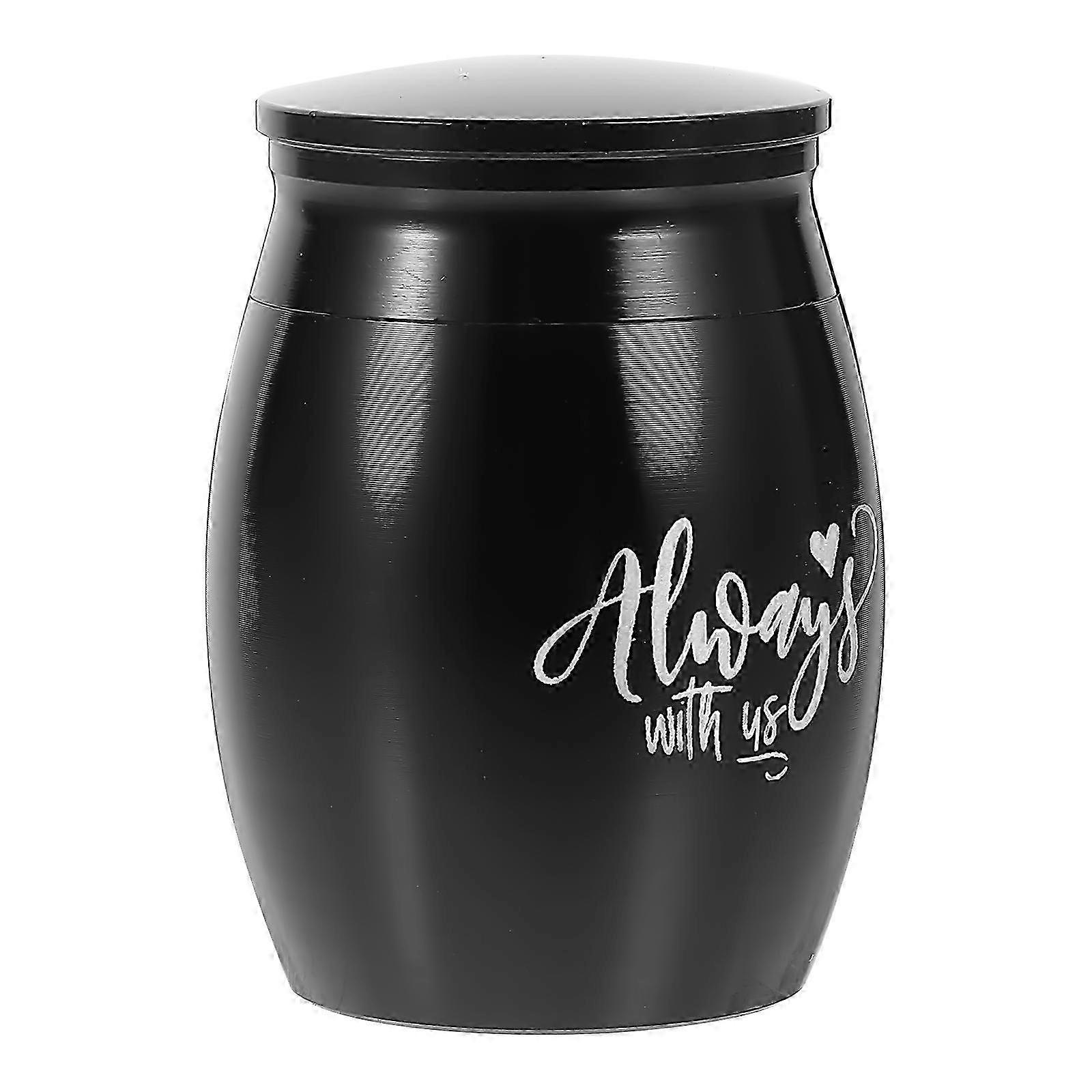 Compact Black Pet Ashes Stainless Urn