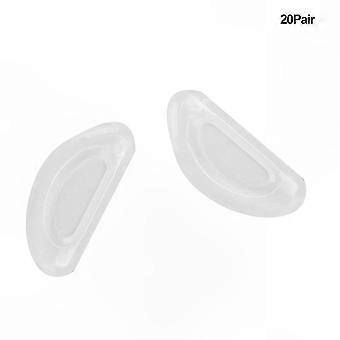 For Eyeglasses & Sunglasses Mini Silicone Non-Slip Nose Pads, 20 Pairs (Transparent White)