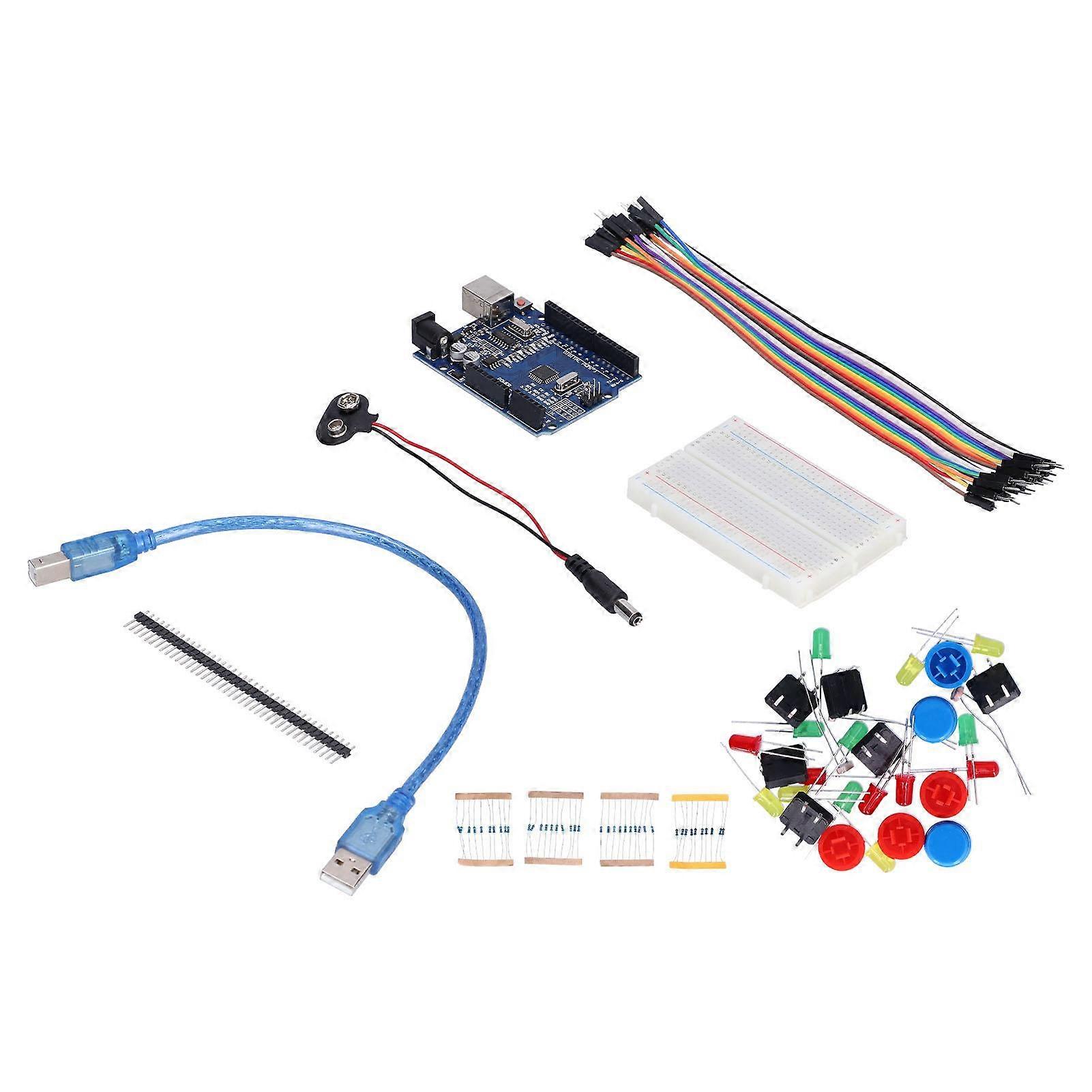 Development Board Starter Kit for R3 Mini Breadboard LED Jumper Wire Button School Lab DIY Tool