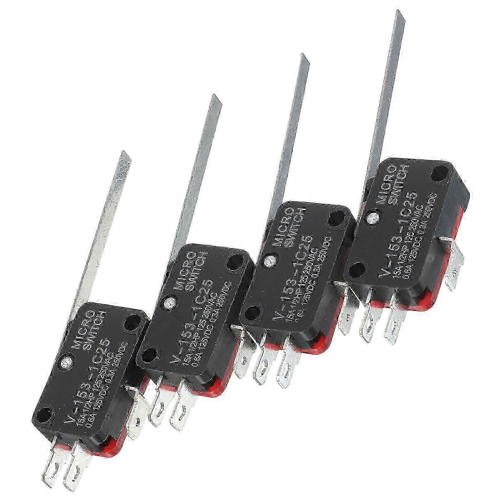 4 PCS Electric Switch 2 Pin Micro Switch Hinge Micro Limit Switch Limit Switch Microwave Switch-Good