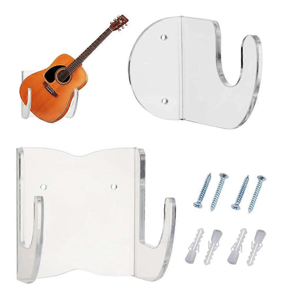Universal Guitar Wall Mount Hanger, Clear Display Hook for All String Instruments Home and Studio
