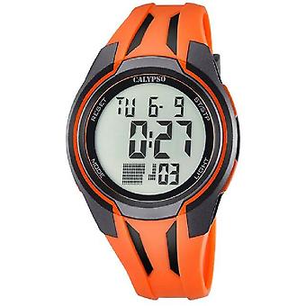 Calypso Color Splash Quartz Digital Man Watch with K5703/1 Rubber Bracelet