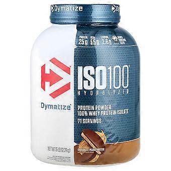 Dymatize, ISO100® gehydrolyseerd, 100% wei-eiwitisolaat, chocolade-pindakaas, 2,3 kg