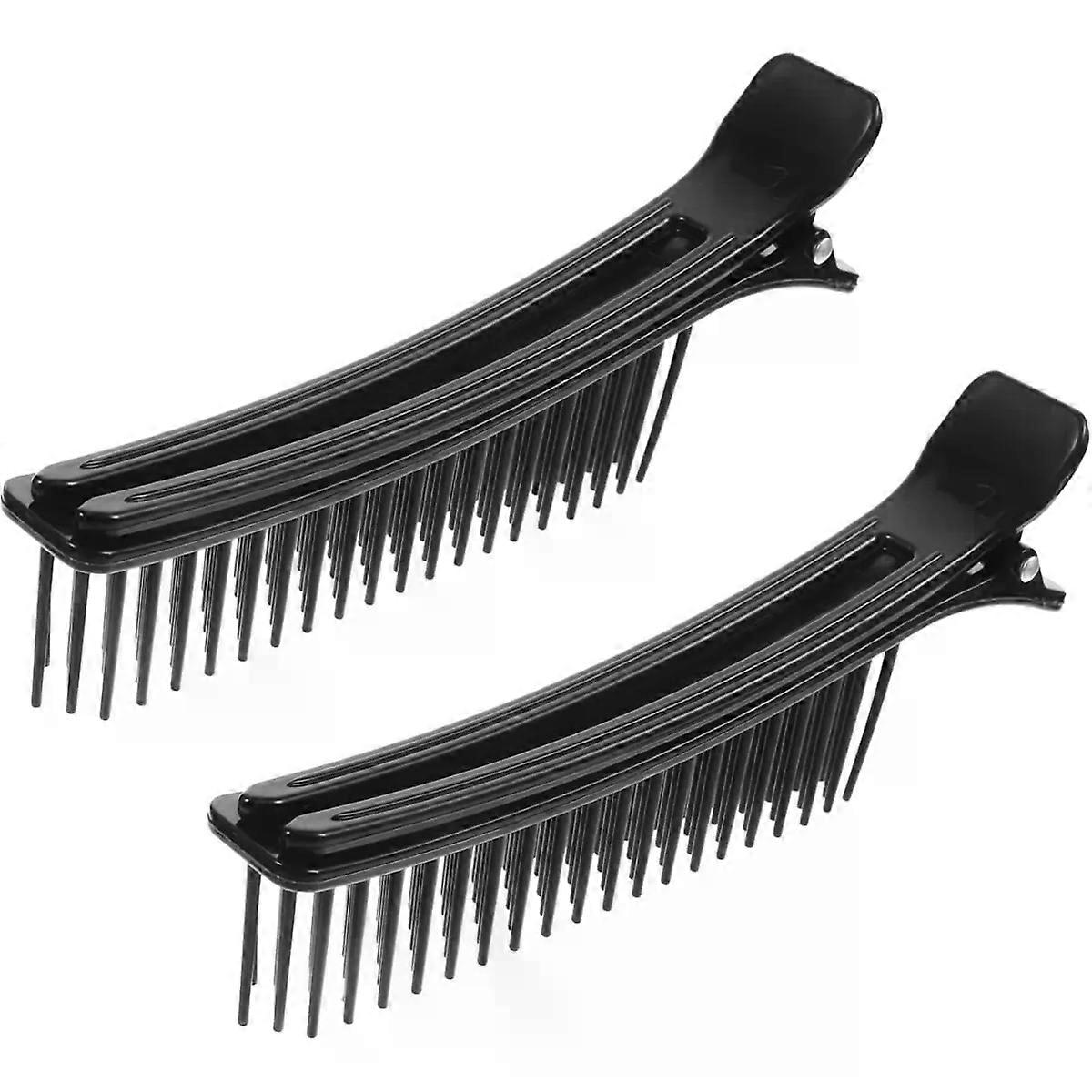 2 Pack Black Abs Hair Sectioning Clips for Styling, Lightweight