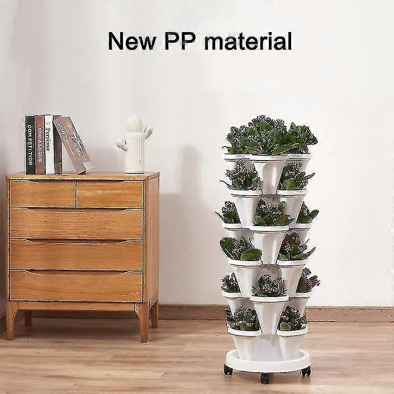 Stack-up Type Stereoscopic Flower Pot Plastic Stackable Vertical Flower Plant Pot For-bj