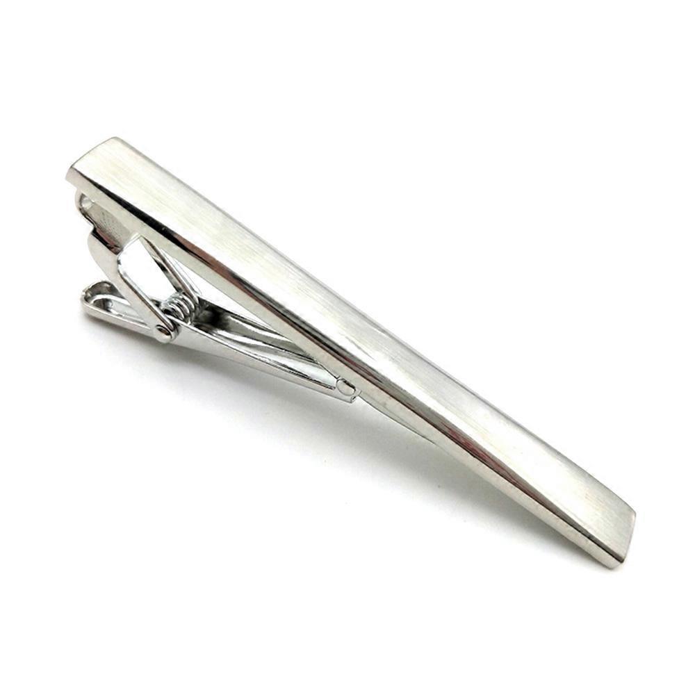 2pcs Brass Tie Clips for Men 60x6mm Shape:  Rectangle