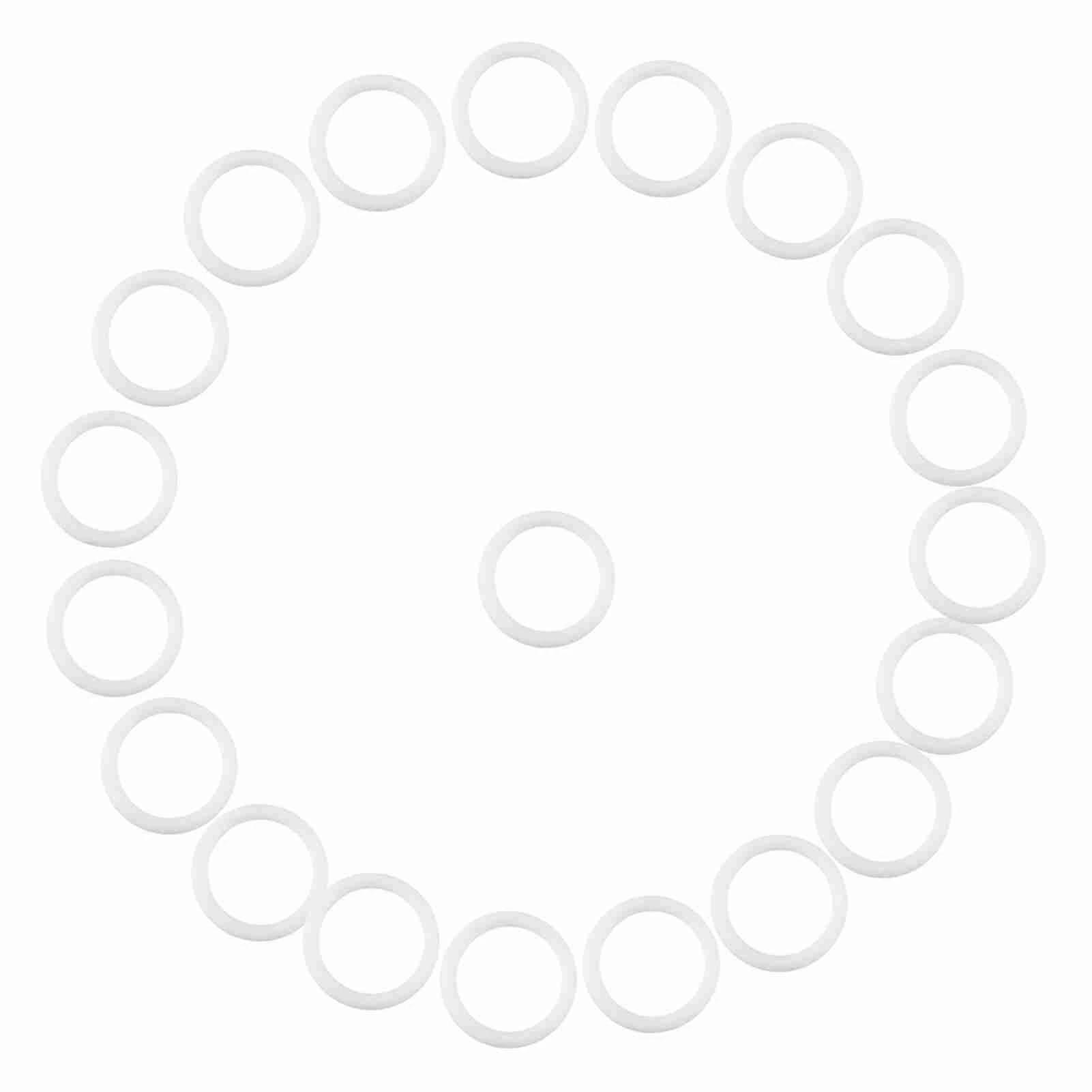 20 Pack Silicone Pacifier Rings, Pacifier Clips, Adapters, White