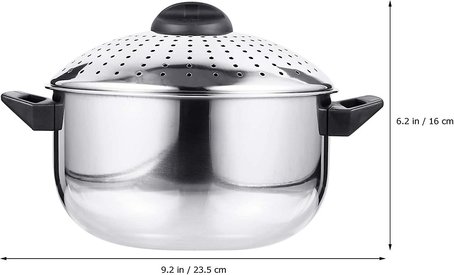 Stainless Steel Noodle Pot Strainer Insert Stock Pasta With Lid For