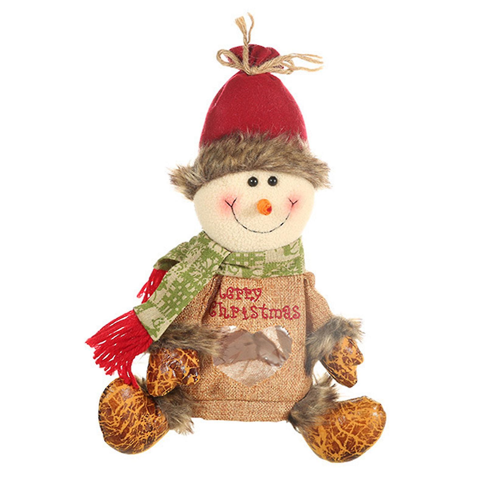 Santa Sack Gift Bags Adorable Appearance Christmas Eve Cartoon 3d Doll Christmas Gift Bag For Sweets Snacks