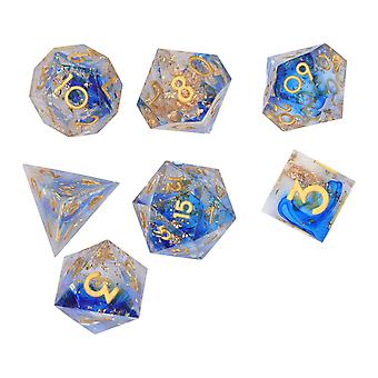 7PCS Harz Würfel Set Exquisite Polyedrische Balance Rollen Buntes Tragbares Brettspiel Würfel Set Spielzeug