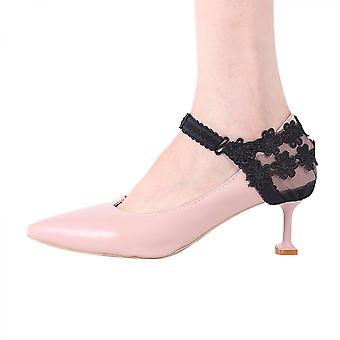 Detachable Lace Heel Shoe Cover Lace Heel Cover Lace Elastic Band ,High Heeled Anti-drop Shoelaces Shoelaces for Women heels