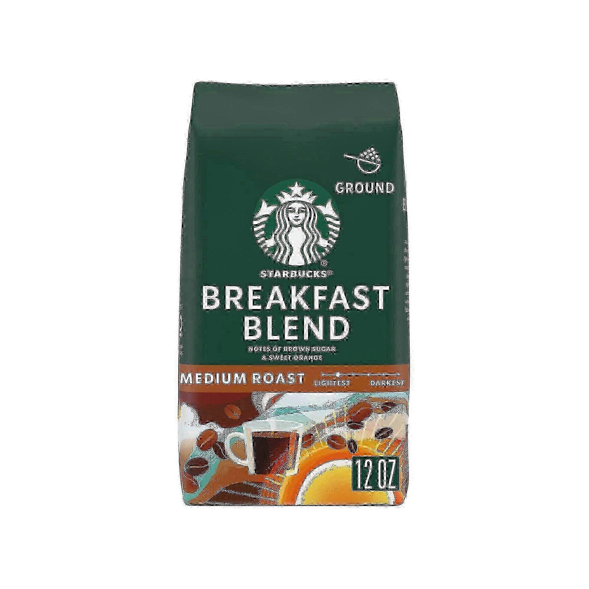 スターバックス100%アラビカ種挽いたコーヒー、ミディアムロースト朝食ブレンド、12オンス
