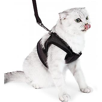 Cat Harness and Leash Set for Small to Large Cats, Adjustable Cat Vest Harness for Outdoor Walking Escape Proof Soft Mesh,S