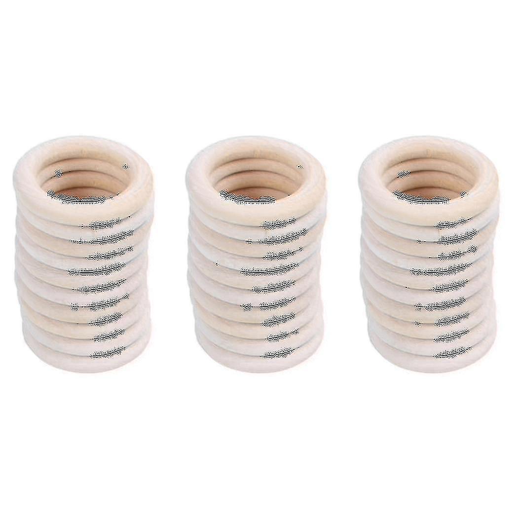 3x naturlige træringe, diameter 50mm