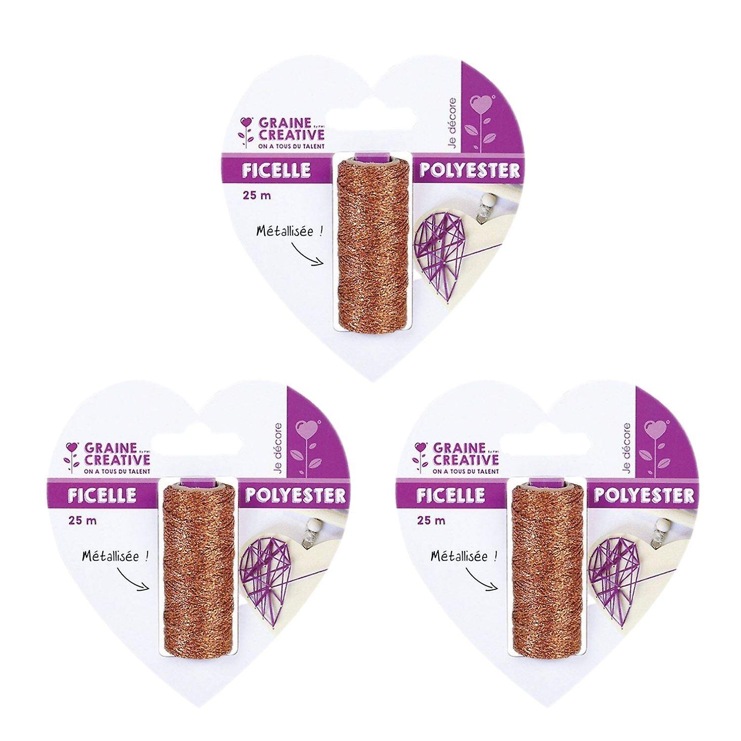 3 spools of metallic copper twine 25 m