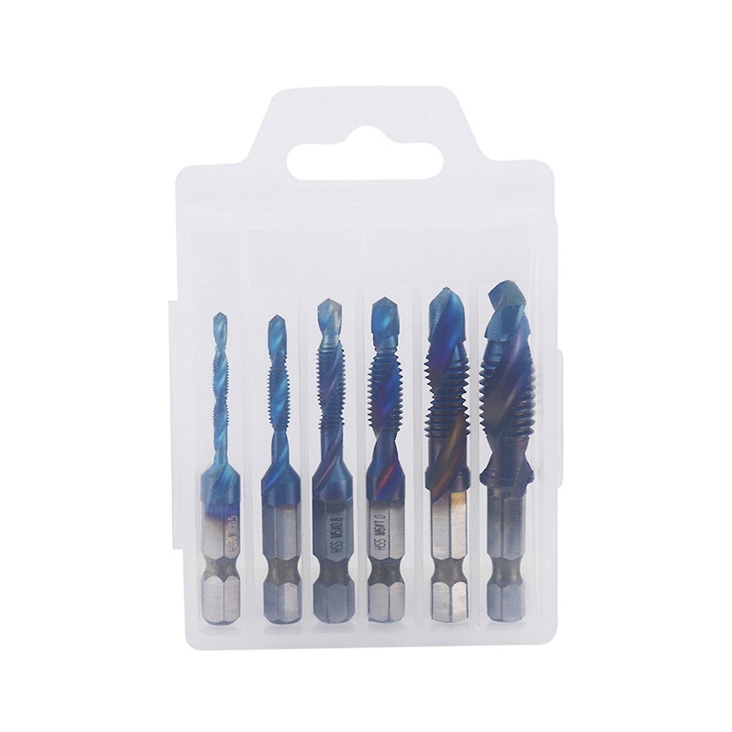 6Pcs/Set Tap Drill Bit Strong Toughness High Efficiency Wear-resistant Multifunctional Hexagon Tile 