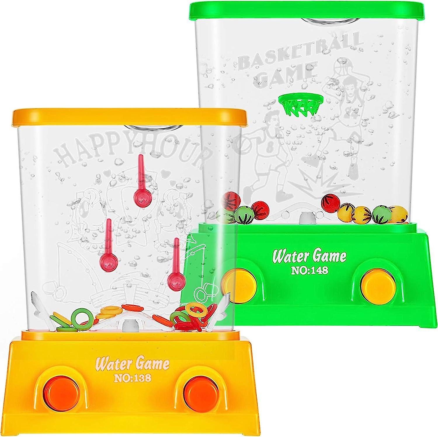 2 Pieces Handheld Water Game Arcade Water Ring Water Tables For Beach Toys Party Fun Game For Different Ages