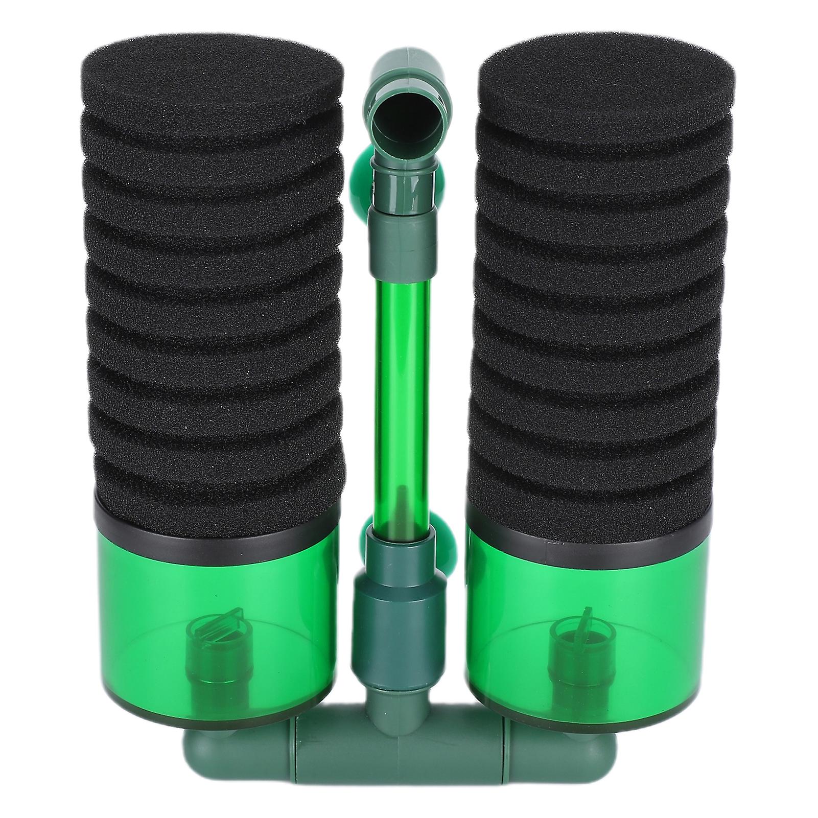 Aquarium BioChemical Double Sponge Cleaner Filter Fish Tank Submersible Foam Filter(QS200A L with Container )