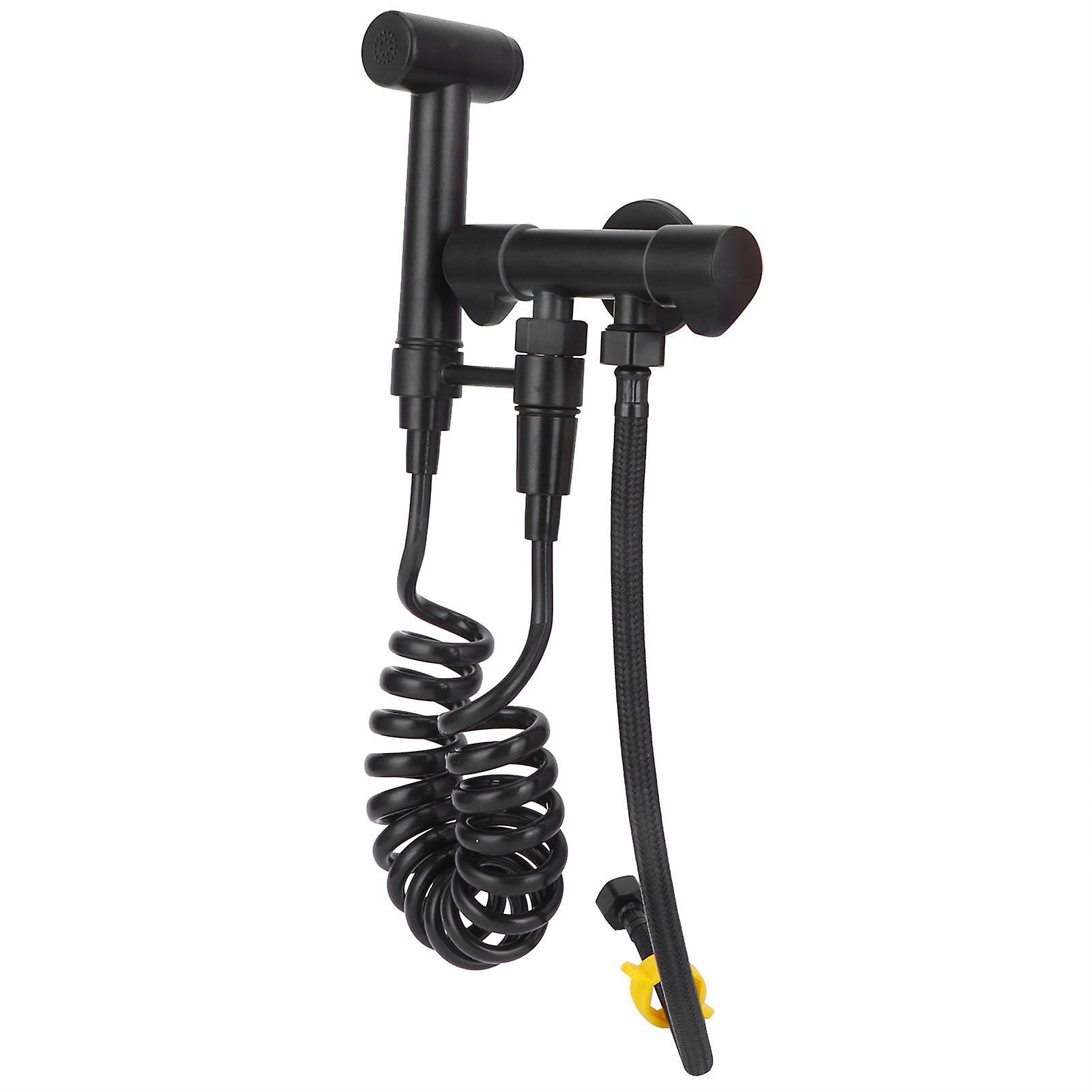 G1/2 High Pressure Bidet Sprayer 1 Into 2 Out Stainless Steel Angle Valve Bathroom Supplies