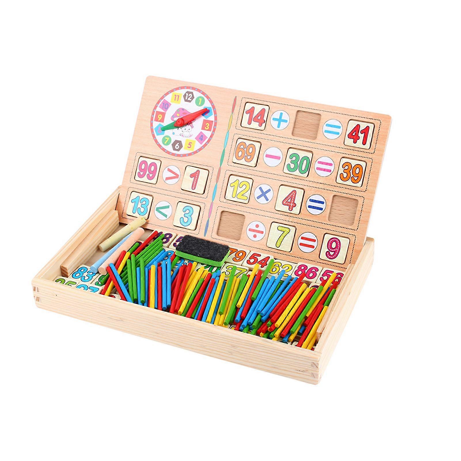 Math Toy Sticks Number Calculate Toy Kids Educational Wooden Preschool Counting Game Toy