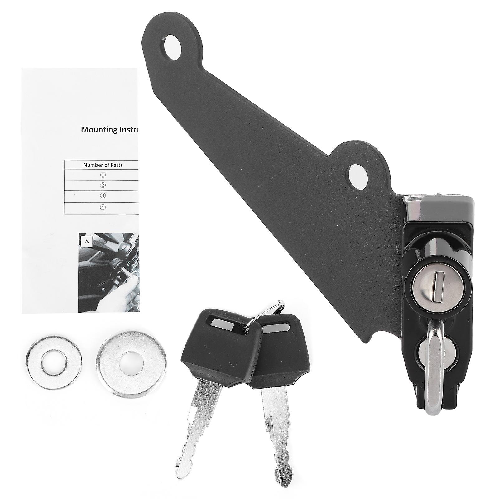 Motorcycle Helmet Lock Kit with 2 Keys and Mounting Gasket Fit for Kawasaki Z1000 Ninja 1000 Secure Anti-Theft Accessory