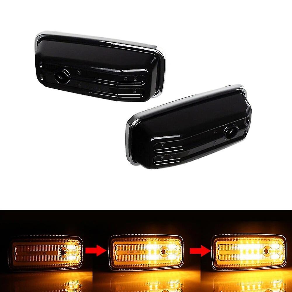 2pcs Led Side Fender Marker Lamp Dynamic Amber Turn Signal Light For Benz W461 W463 G500 G550 G55 G63 G65 1986-2002-hao