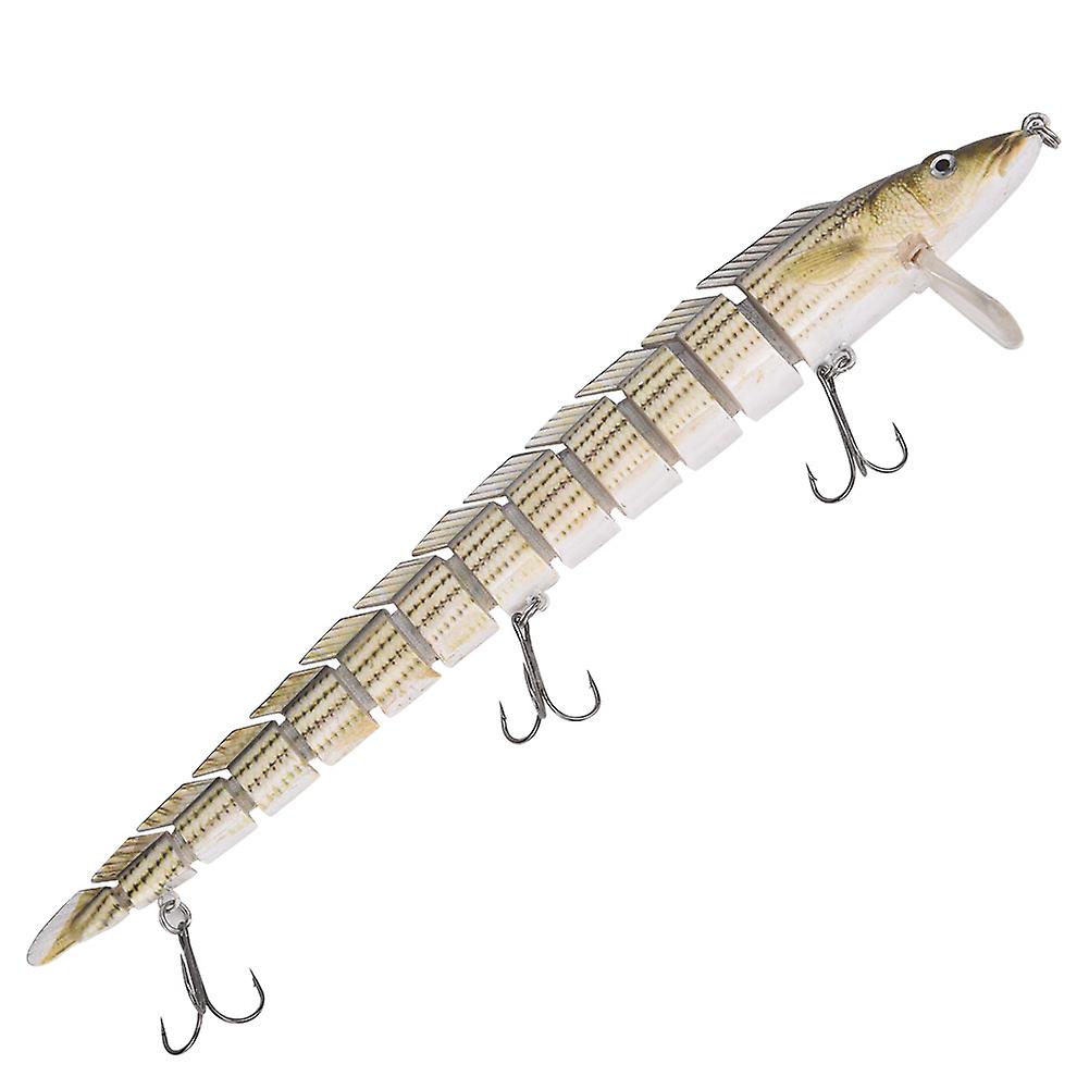 Multiple Segments Hard Swimbait Crankbait Fish Lure with Treble Hook B