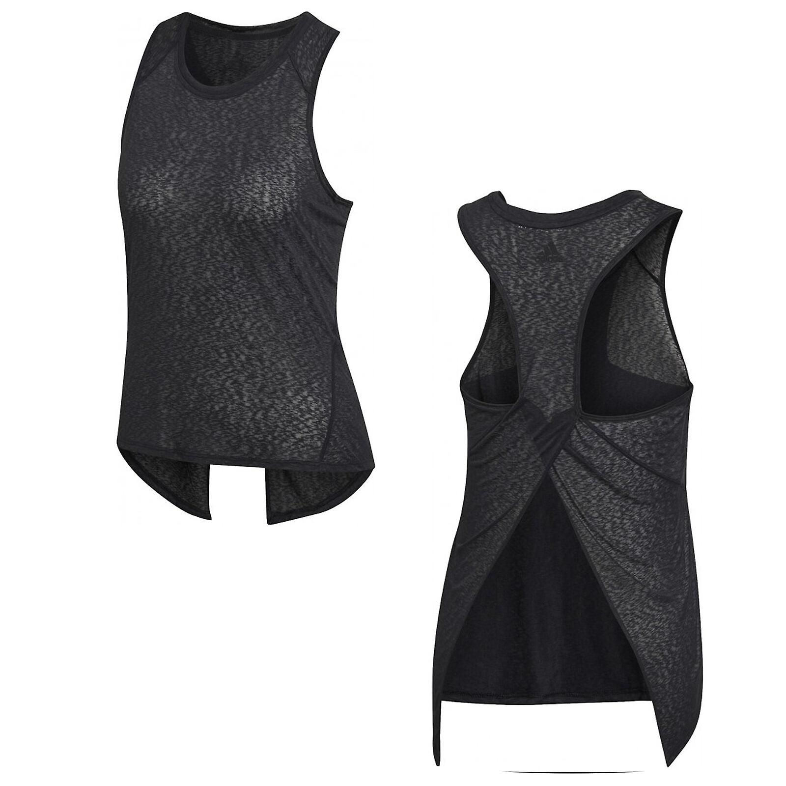 Adidas Contemporary Round Neck Sleeveless Womens Black Vest
