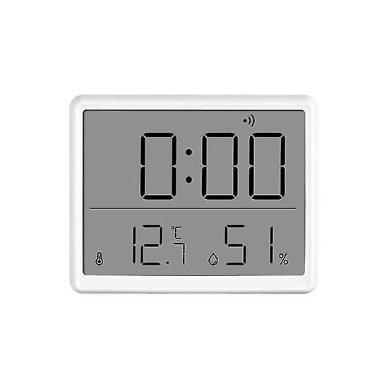 LCD Digital Alarm Clock Modern Easy Read Humidity Temperature Display Multifunction Thermometer Hygrometer Desktop Clock Birthday Gift