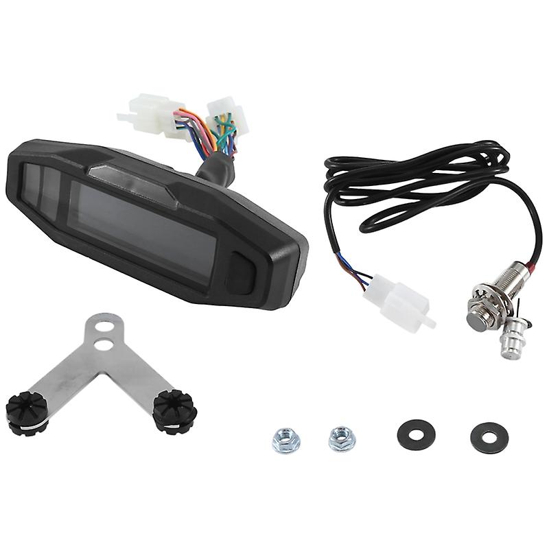 Universal Motorcycle Speedometer Tachometer Oil Gauge HD Screen Digital Meters Instrument Cluster Turn Signal Light(D) Durable